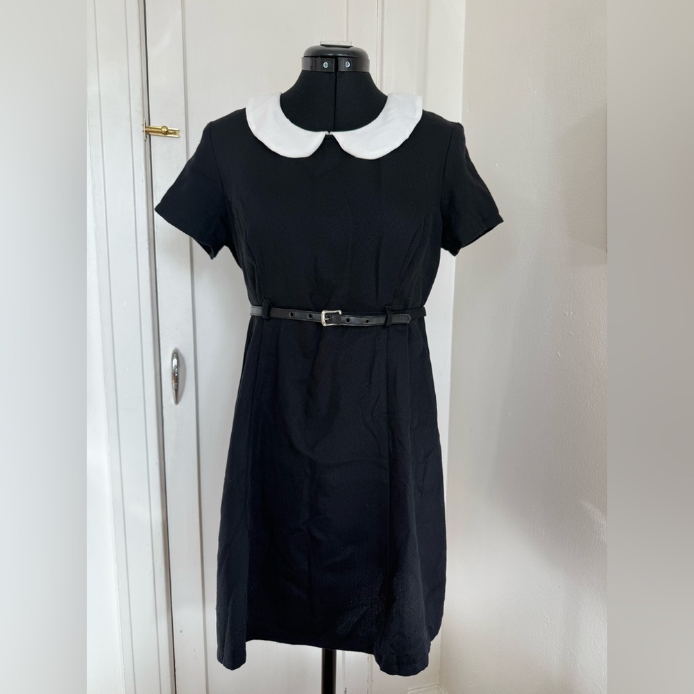 Born In America (Vintage) - Black Dress with White Collar - 7/8